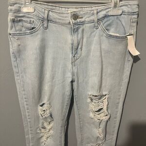 Levi's Light Blue Ripped Skinny Jeans